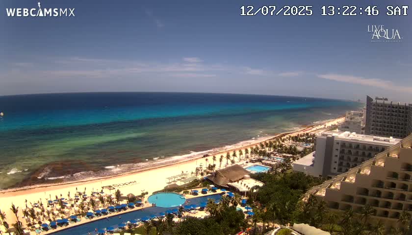 (Cancun) Cancún Playa Marlin Beach & Hotel Pools Live Cam - Benito Juarez, Quintana Roo, Mexico