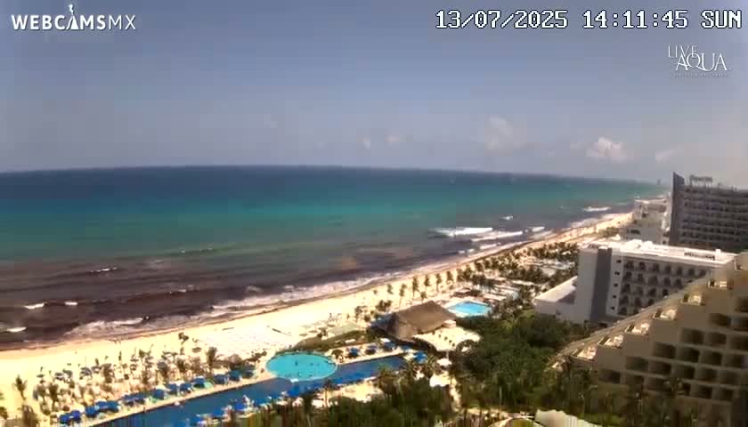 (Cancun) Cancún Playa Marlin Beach & Hotel Pools Live Cam - Benito Juarez, Quintana Roo, Mexico