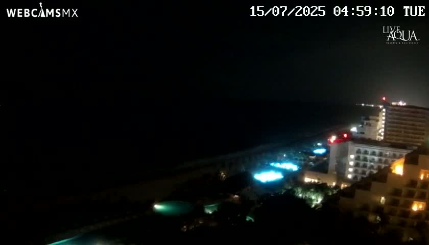 (Cancun) Cancún Playa Marlin Beach & Hotel Pools Live Cam - Benito Juarez, Quintana Roo, Mexico