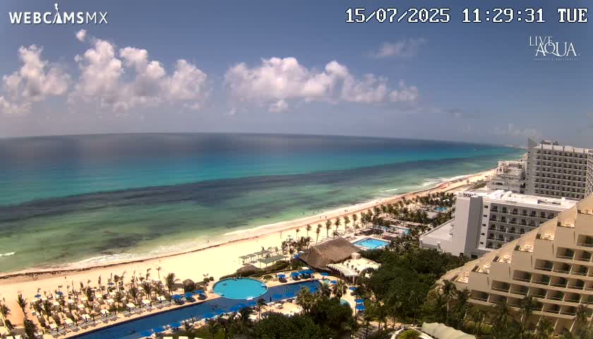 (Cancun) Cancún Playa Marlin Beach & Hotel Pools Live Cam - Benito Juarez, Quintana Roo, Mexico