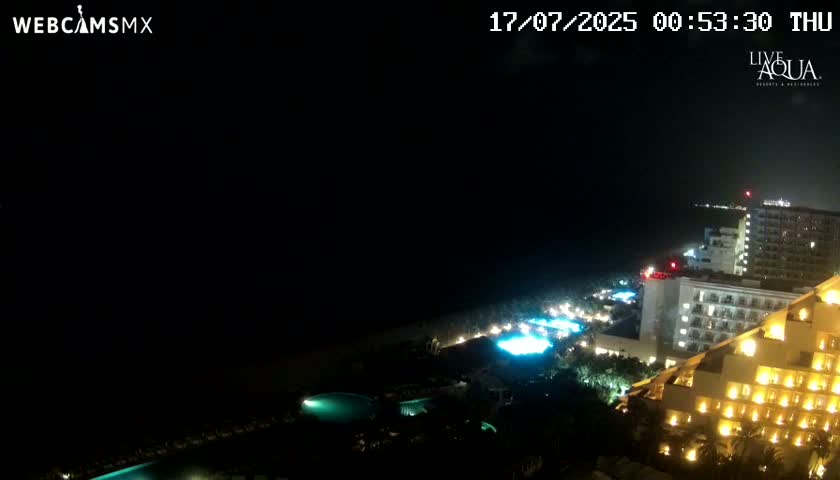 (Cancun) Cancún Playa Marlin Beach & Hotel Pools Live Cam - Benito Juarez, Quintana Roo, Mexico
