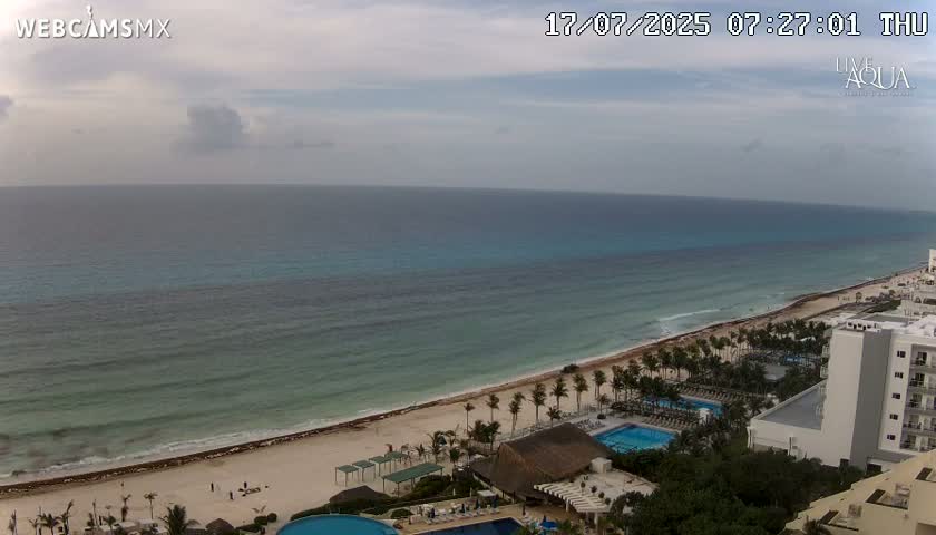 (Cancun) Cancún Playa Marlin Beach & Hotel Pools Live Cam - Benito Juarez, Quintana Roo, Mexico