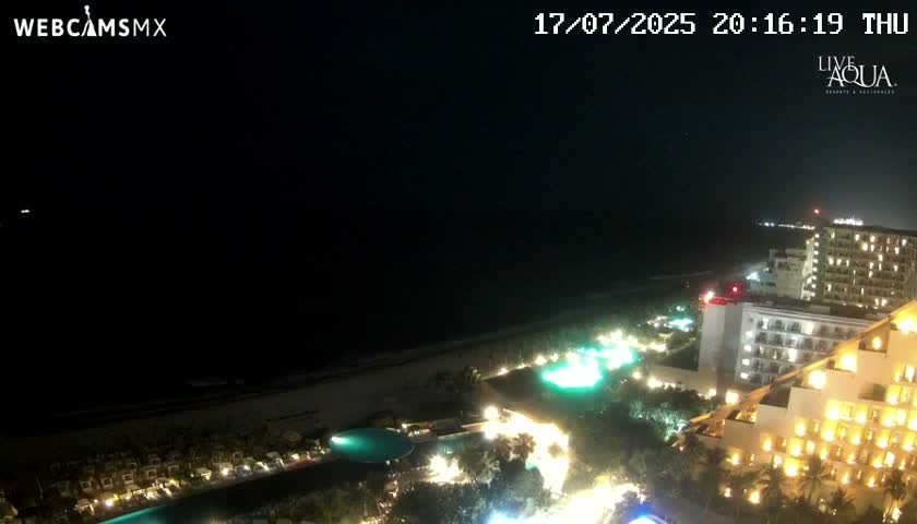 (Cancun) Cancún Playa Marlin Beach & Hotel Pools Live Cam - Benito Juarez, Quintana Roo, Mexico