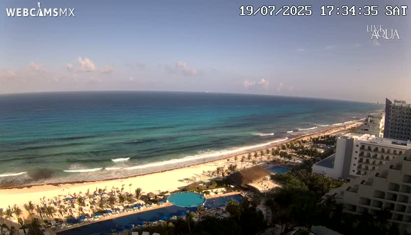 (Cancun) Cancún Playa Marlin Beach & Hotel Pools Live Cam - Benito Juarez, Quintana Roo, Mexico