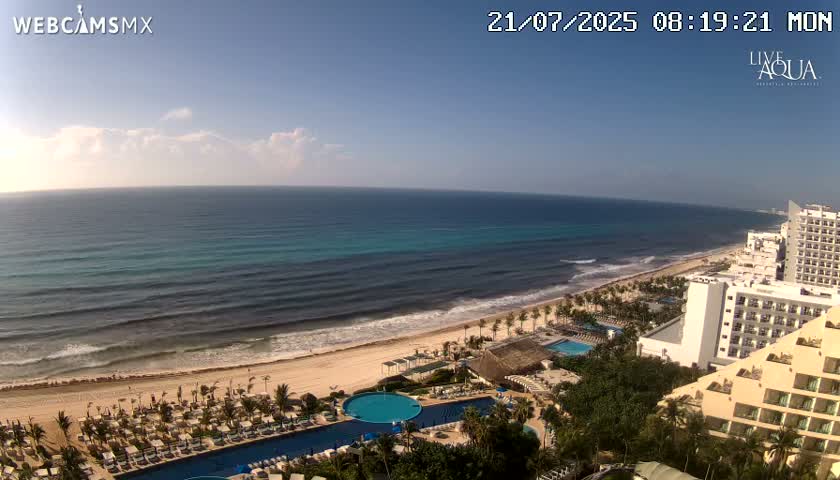 (Cancun) Cancún Playa Marlin Beach & Hotel Pools Live Cam - Benito Juarez, Quintana Roo, Mexico