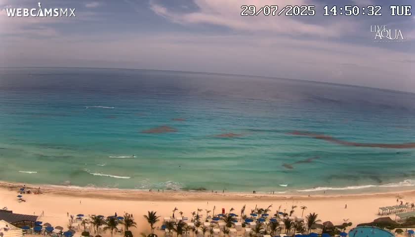 (Cancun) Cancún Playa Marlin Beach & Hotel Pools Live Cam - Benito Juarez, Quintana Roo, Mexico