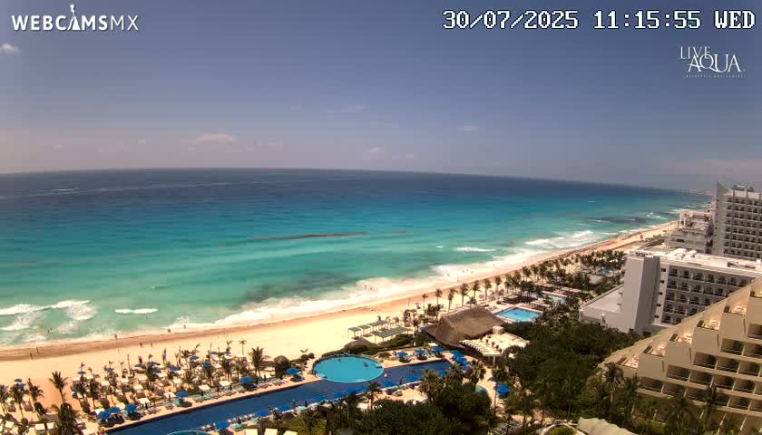 (Cancun) Cancún Playa Marlin Beach & Hotel Pools Live Cam - Benito Juarez, Quintana Roo, Mexico