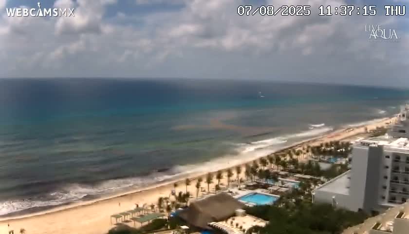 (Cancun) Cancún Playa Marlin Beach & Hotel Pools Live Cam - Benito Juarez, Quintana Roo, Mexico