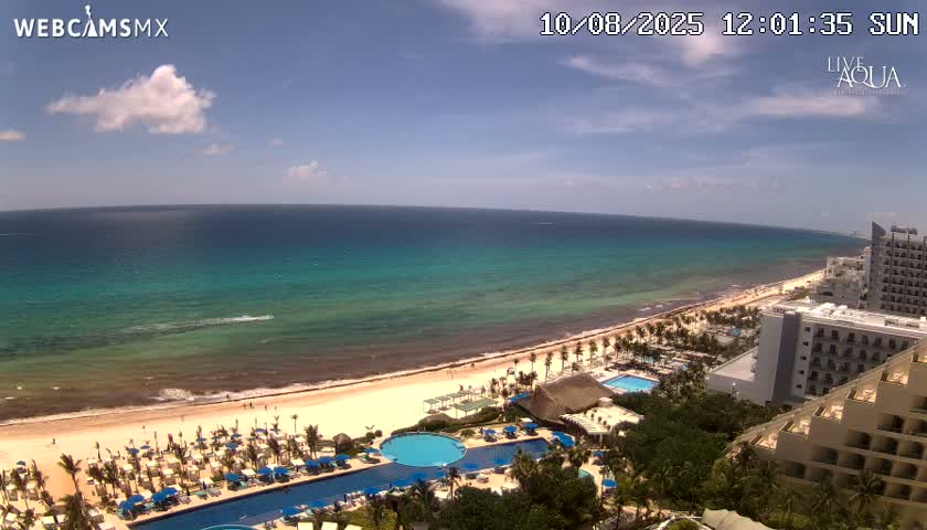 (Cancun) Cancún Playa Marlin Beach & Hotel Pools Live Cam - Benito Juarez, Quintana Roo, Mexico