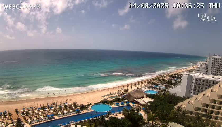 (Cancun) Cancún Playa Marlin Beach & Hotel Pools Live Cam - Benito Juarez, Quintana Roo, Mexico