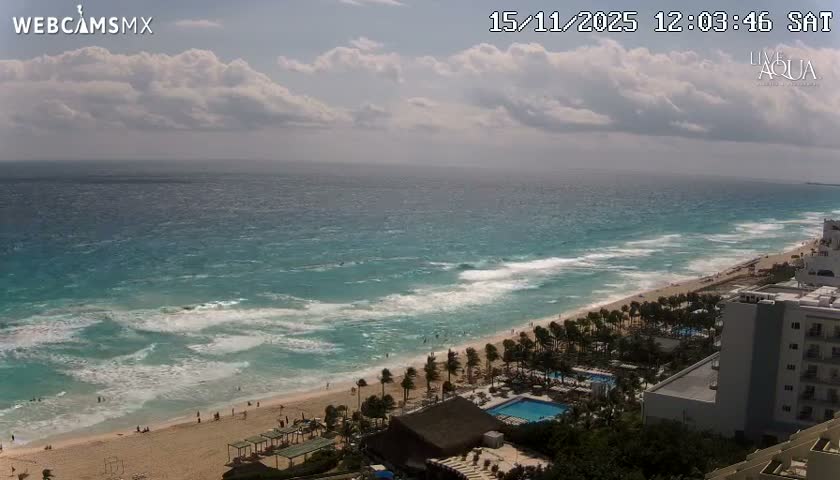 (Cancun) Cancún Playa Marlin Beach & Hotel Pools Live Cam - Benito Juarez, Quintana Roo, Mexico