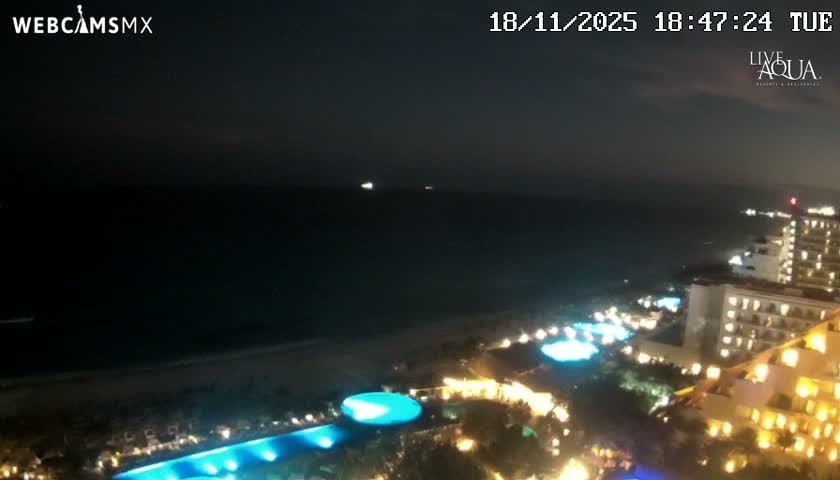 (Cancun) Cancún Playa Marlin Beach & Hotel Pools Live Cam - Benito Juarez, Quintana Roo, Mexico