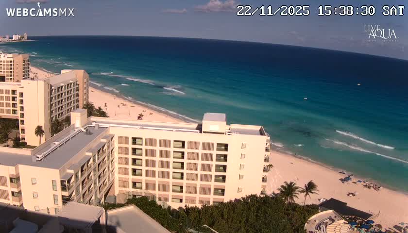 (Cancun) Cancún Playa Marlin Beach & Hotel Pools Live Cam - Benito Juarez, Quintana Roo, Mexico
