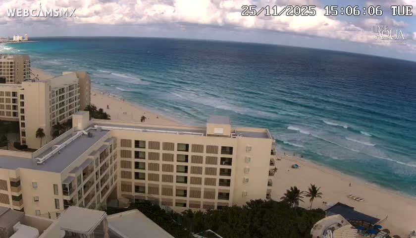 (Cancun) Cancún Playa Marlin Beach & Hotel Pools Live Cam - Benito Juarez, Quintana Roo, Mexico