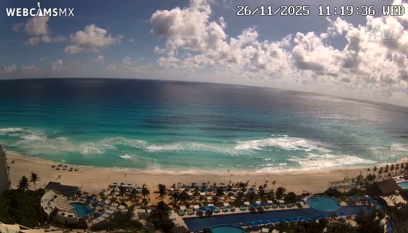 (Cancun) Cancún Playa Marlin Beach & Hotel Pools Live Cam - Benito Juarez, Quintana Roo, Mexico