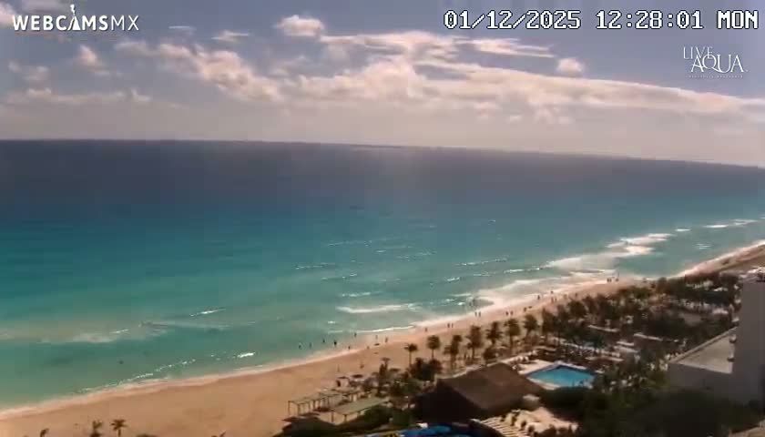 (Cancun) Cancún Playa Marlin Beach & Hotel Pools Live Cam - Benito Juarez, Quintana Roo, Mexico