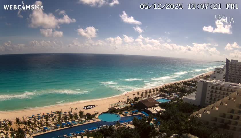 (Cancun) Cancún Playa Marlin Beach & Hotel Pools Live Cam - Benito Juarez, Quintana Roo, Mexico