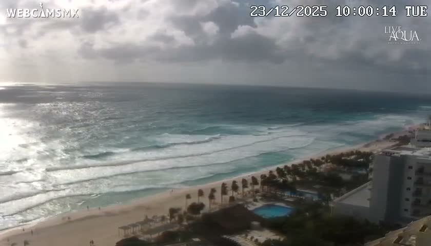(Cancun) Cancún Playa Marlin Beach & Hotel Pools Live Cam - Benito Juarez, Quintana Roo, Mexico