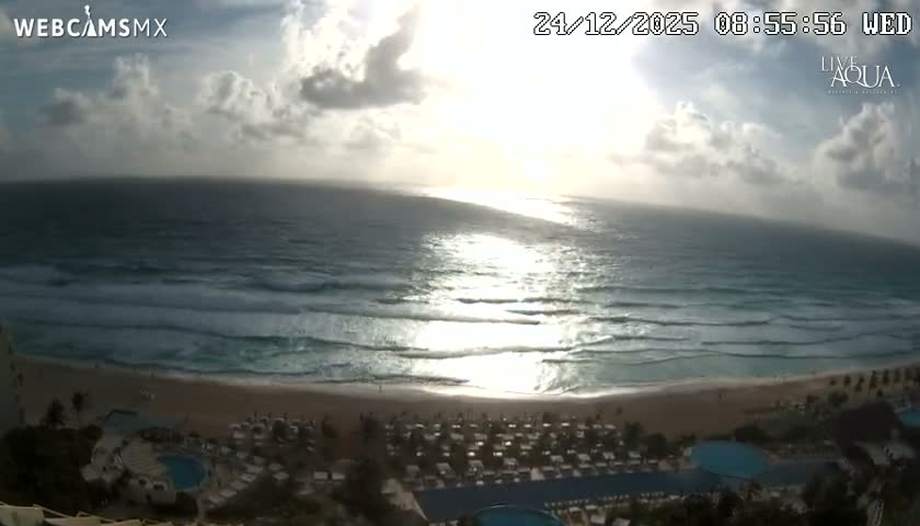 (Cancun) Cancún Playa Marlin Beach & Hotel Pools Live Cam - Benito Juarez, Quintana Roo, Mexico