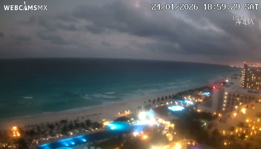 (Cancun) Cancún Playa Marlin Beach & Hotel Pools Live Cam - Benito Juarez, Quintana Roo, Mexico