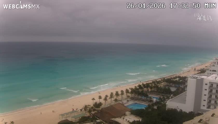 (Cancun) Cancún Playa Marlin Beach & Hotel Pools Live Cam - Benito Juarez, Quintana Roo, Mexico