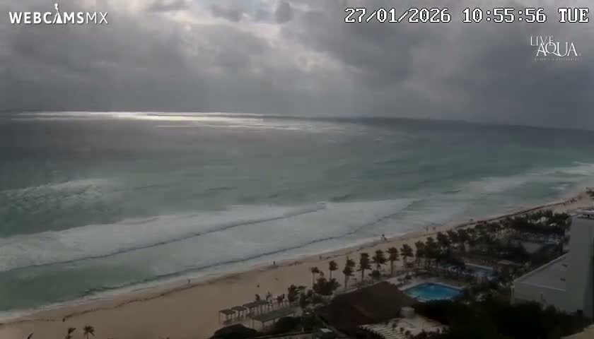 (Cancun) Cancún Playa Marlin Beach & Hotel Pools Live Cam - Benito Juarez, Quintana Roo, Mexico