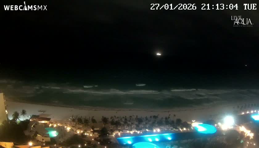 (Cancun) Cancún Playa Marlin Beach & Hotel Pools Live Cam - Benito Juarez, Quintana Roo, Mexico