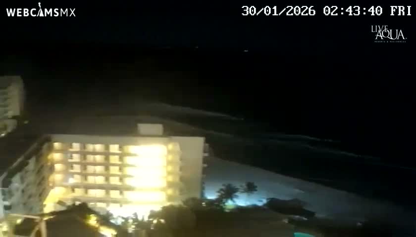 (Cancun) Cancún Playa Marlin Beach & Hotel Pools Live Cam - Benito Juarez, Quintana Roo, Mexico