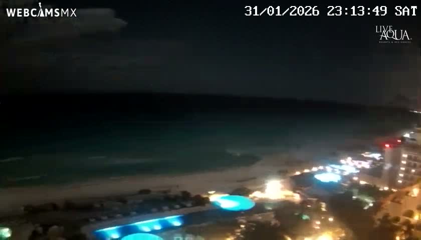 (Cancun) Cancún Playa Marlin Beach & Hotel Pools Live Cam - Benito Juarez, Quintana Roo, Mexico