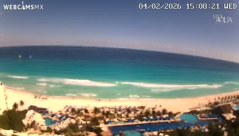 (Cancun) Cancún Playa Marlin Beach & Hotel Pools Live Cam - Benito Juarez, Quintana Roo, Mexico