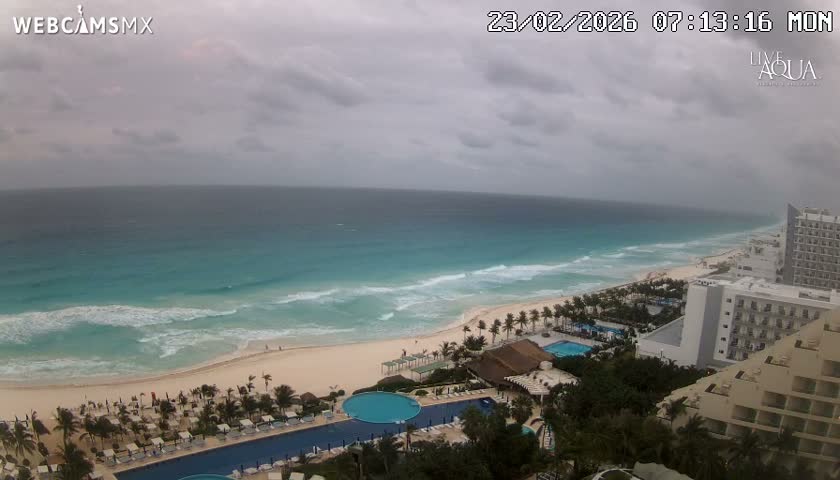 (Cancun) Cancún Playa Marlin Beach & Hotel Pools Live Cam - Benito Juarez, Quintana Roo, Mexico