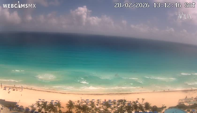 (Cancun) Cancún Playa Marlin Beach & Hotel Pools Live Cam - Benito Juarez, Quintana Roo, Mexico