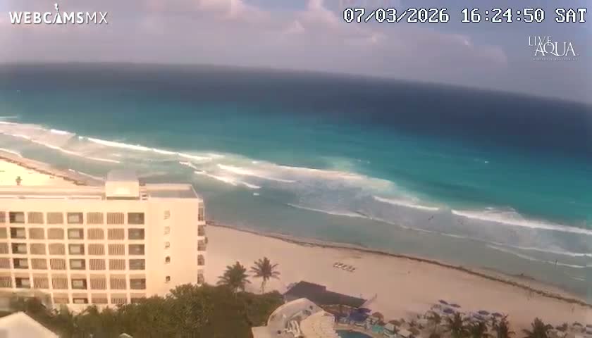 (Cancun) Cancún Playa Marlin Beach & Hotel Pools Live Cam - Benito Juarez, Quintana Roo, Mexico