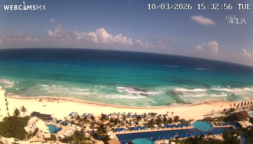 (Cancun) Cancún Playa Marlin Beach & Hotel Pools Live Cam - Benito Juarez, Quintana Roo, Mexico
