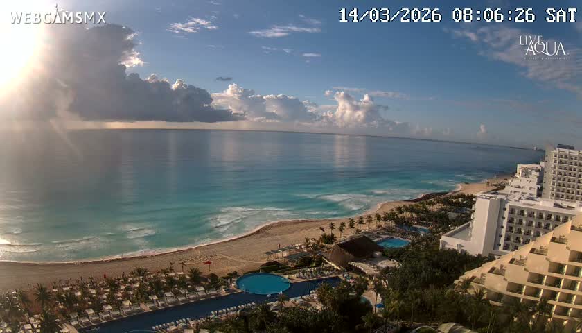 (Cancun) Cancún Playa Marlin Beach & Hotel Pools Live Cam - Benito Juarez, Quintana Roo, Mexico