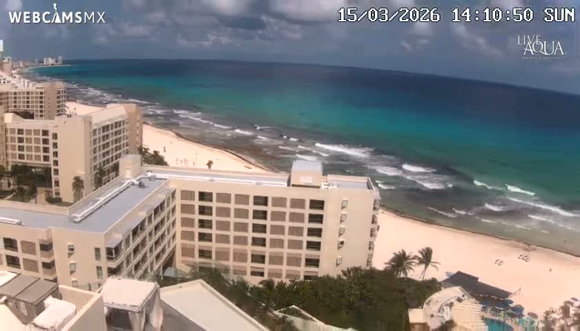 (Cancun) Cancún Playa Marlin Beach & Hotel Pools Live Cam - Benito Juarez, Quintana Roo, Mexico