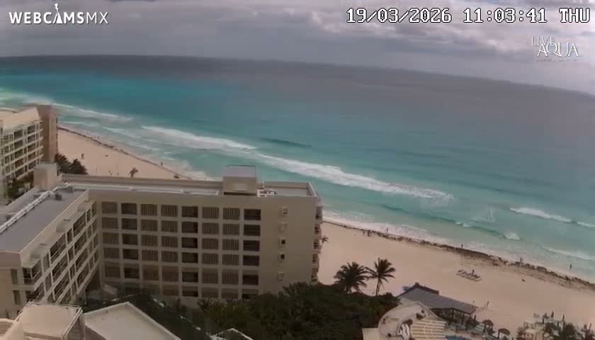 (Cancun) Cancún Playa Marlin Beach & Hotel Pools Live Cam - Benito Juarez, Quintana Roo, Mexico