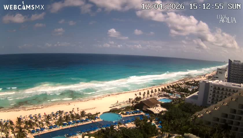 (Cancun) Cancún Playa Marlin Beach & Hotel Pools Live Cam - Benito Juarez, Quintana Roo, Mexico
