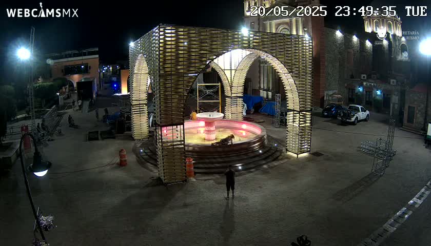 Tequisquiapan, Plaza Miguel Hidalgo & Parish St. Mary of the Assumption Live Cam - Tequisquiapan, Queretaro, Mexico