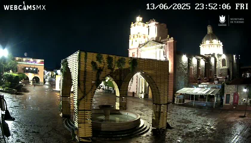 Tequisquiapan, Plaza Miguel Hidalgo & Parish St. Mary of the Assumption Live Cam - Tequisquiapan, Queretaro, Mexico