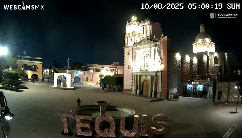 Tequisquiapan, Plaza Miguel Hidalgo & Parish St. Mary of the Assumption Live Cam - Tequisquiapan, Queretaro, Mexico