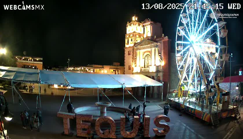 Tequisquiapan, Plaza Miguel Hidalgo & Parish St. Mary of the Assumption Live Cam - Tequisquiapan, Queretaro, Mexico