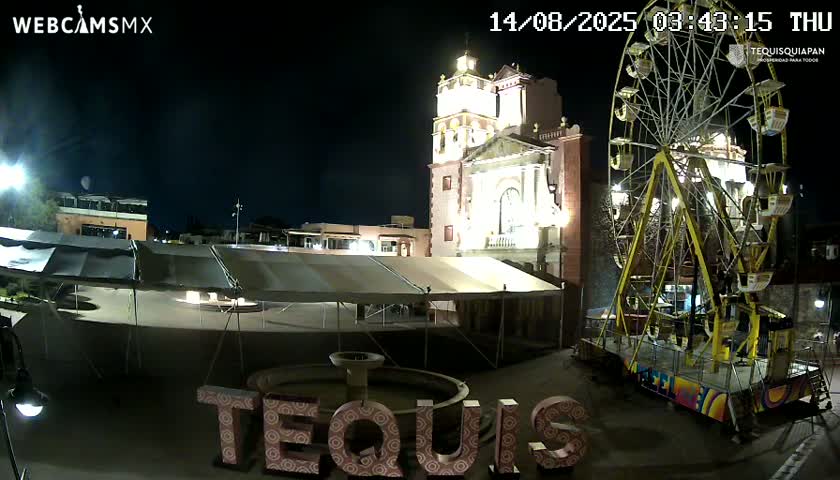 Tequisquiapan, Plaza Miguel Hidalgo & Parish St. Mary of the Assumption Live Cam - Tequisquiapan, Queretaro, Mexico