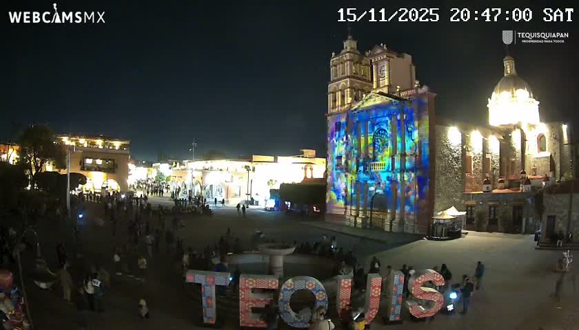 Tequisquiapan, Plaza Miguel Hidalgo & Parish St. Mary of the Assumption Live Cam - Tequisquiapan, Queretaro, Mexico