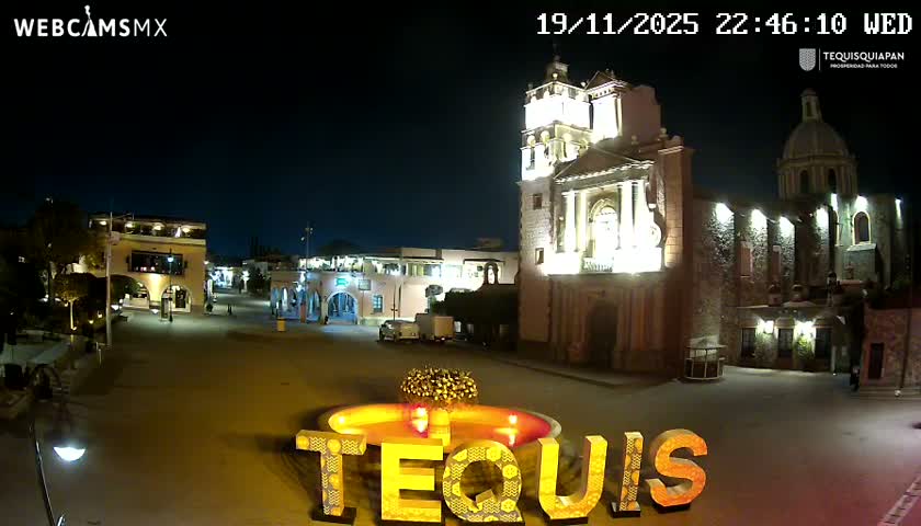 Tequisquiapan, Plaza Miguel Hidalgo & Parish St. Mary of the Assumption Live Cam - Tequisquiapan, Queretaro, Mexico
