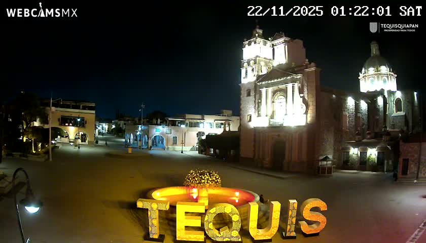 Tequisquiapan, Plaza Miguel Hidalgo & Parish St. Mary of the Assumption Live Cam - Tequisquiapan, Queretaro, Mexico