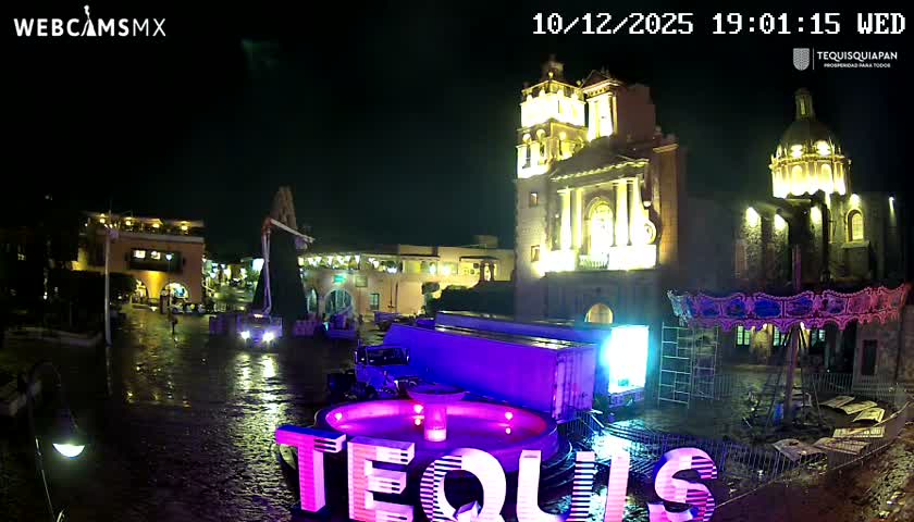 Tequisquiapan, Plaza Miguel Hidalgo & Parish St. Mary of the Assumption Live Cam - Tequisquiapan, Queretaro, Mexico