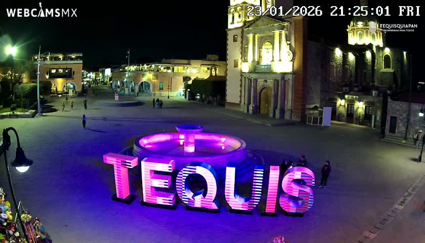 Tequisquiapan, Plaza Miguel Hidalgo & Parish St. Mary of the Assumption Live Cam - Tequisquiapan, Queretaro, Mexico