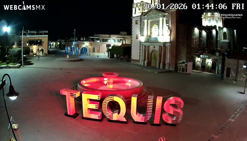 Tequisquiapan, Plaza Miguel Hidalgo & Parish St. Mary of the Assumption Live Cam - Tequisquiapan, Queretaro, Mexico