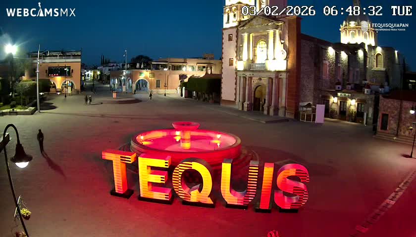 Tequisquiapan, Plaza Miguel Hidalgo & Parish St. Mary of the Assumption Live Cam - Tequisquiapan, Queretaro, Mexico